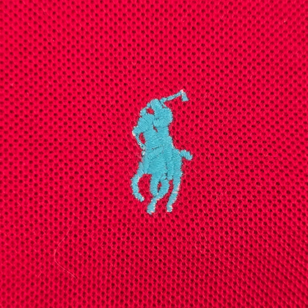 Ralph Lauren Polo Shirt Mens XL Burgundy Short Sleeve Pique Cotton Blue Pony